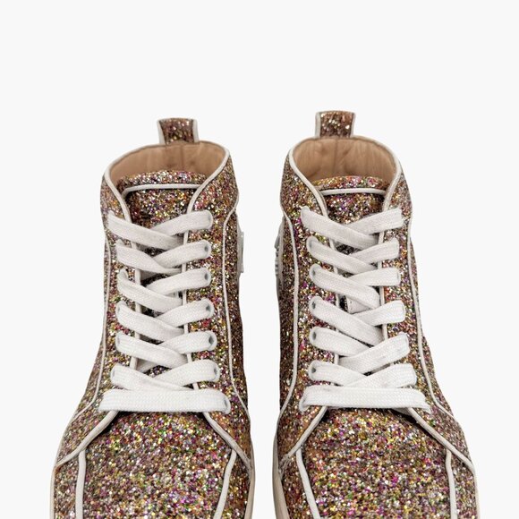 Christian Louboutin Rantus Orlato Glitter High Top Sneakers Size 38 US 8 Women's - Picture 4 of 16